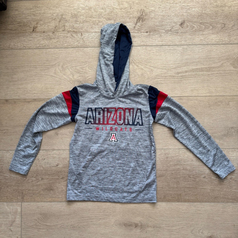 University of Arizona Wildcats Youth Gray Drifit Hoodie - Size XS (6-7)